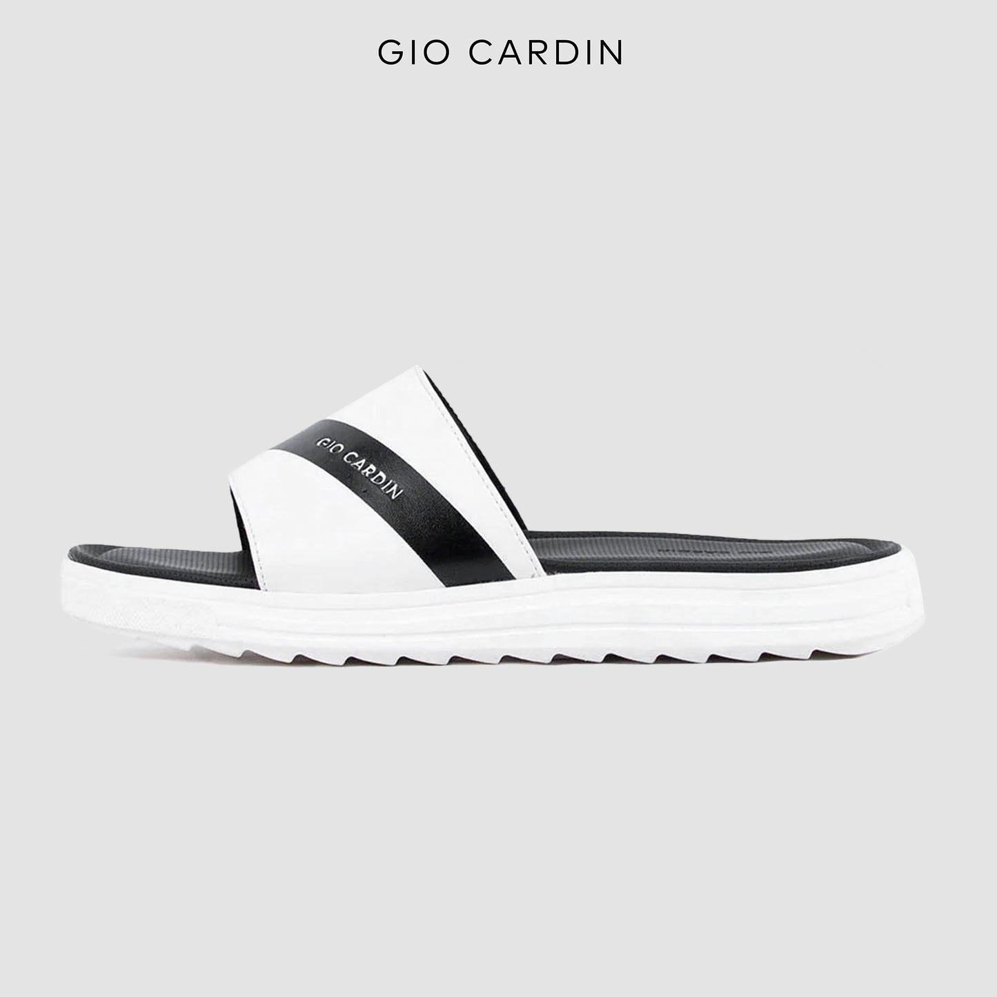 ELIO SLIDES | WHITE / BLACK / WHITE | UNISEX - Gio Cardin