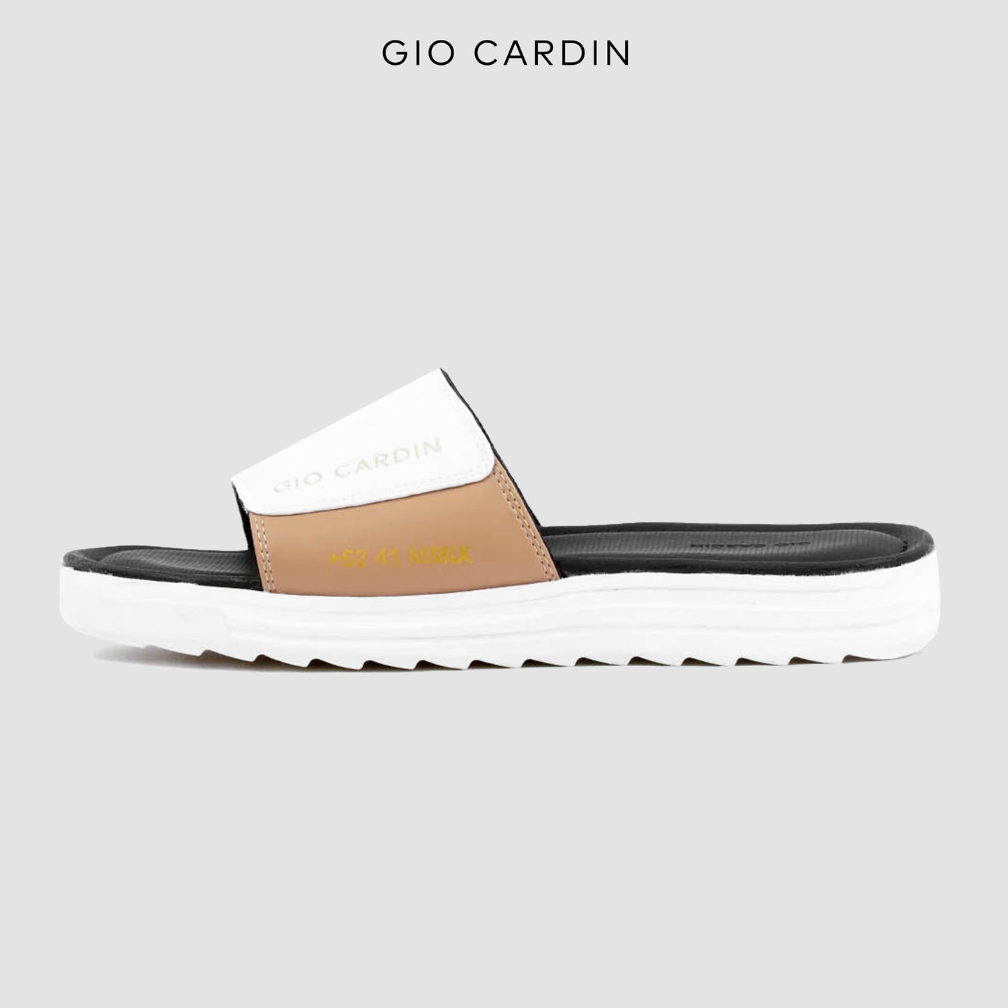 JUDE SLIDES | WHITE / MOCA / WHITE | UNISEX - Gio Cardin