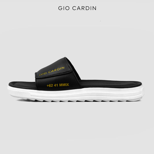 JUDE SLIDES | BLACK / BLACK / WHITE | UNISEX - Gio Cardin