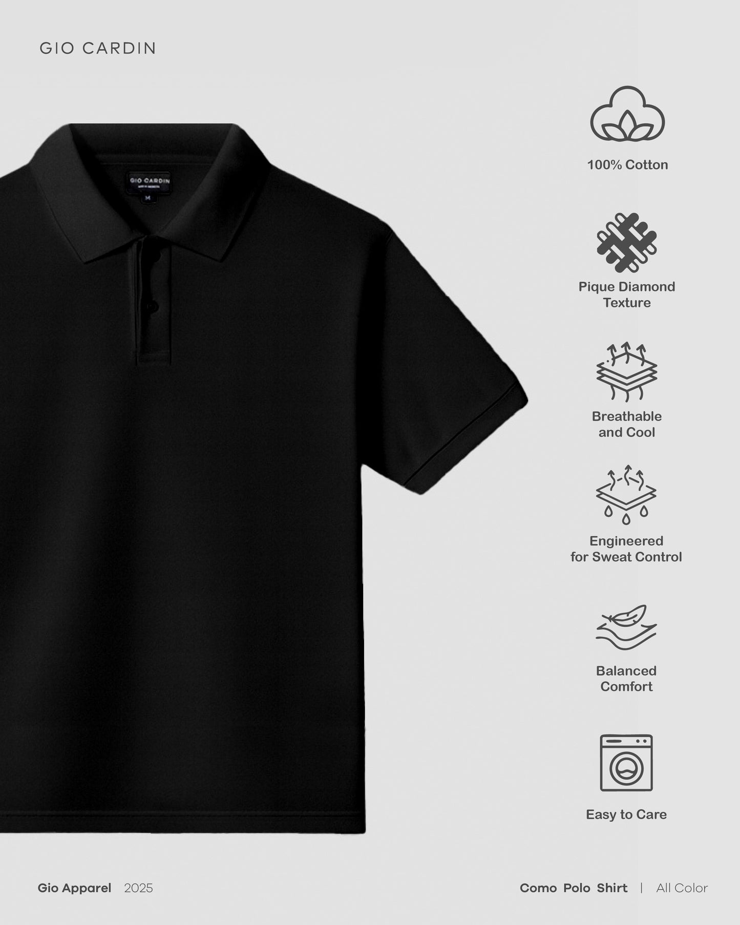 COMO POLO SHIRT | BLACK | MEN
