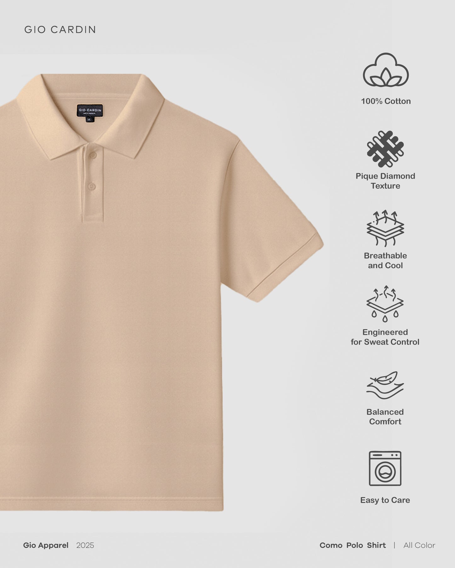COMO POLO SHIRT | BEIGE | MEN