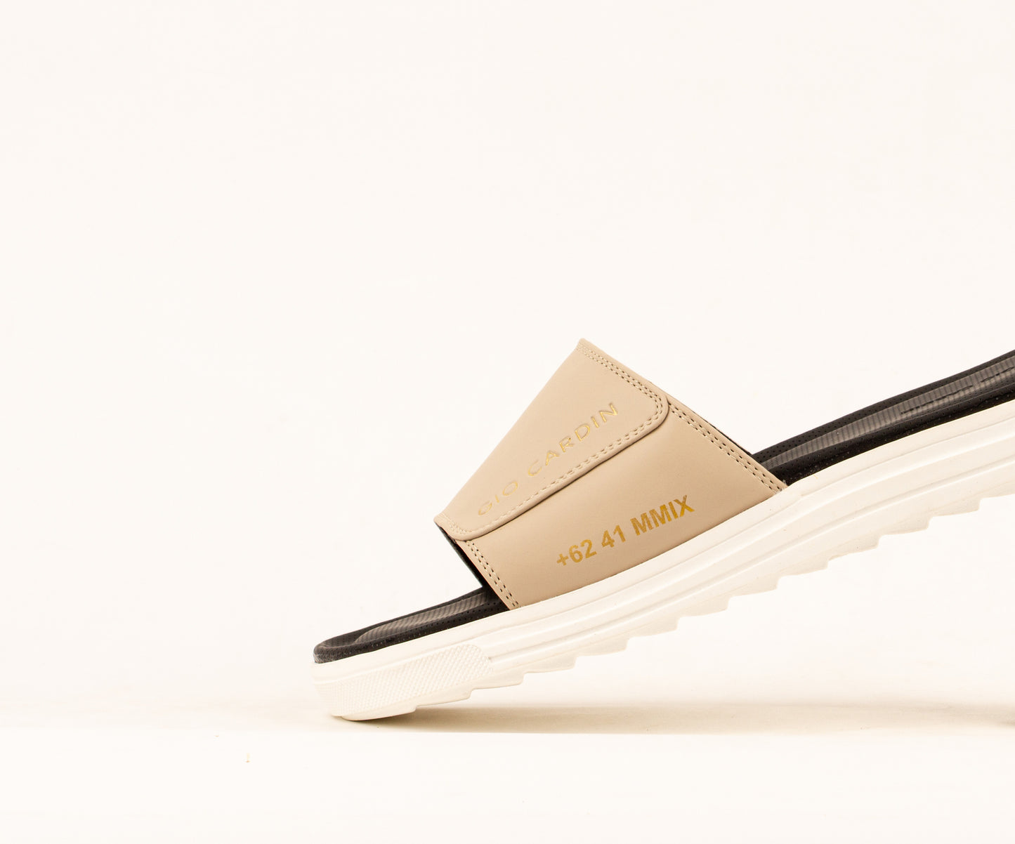 JUDE SLIDES | KHAKI / KHAKI / WHITE | UNISEX - Gio Cardin