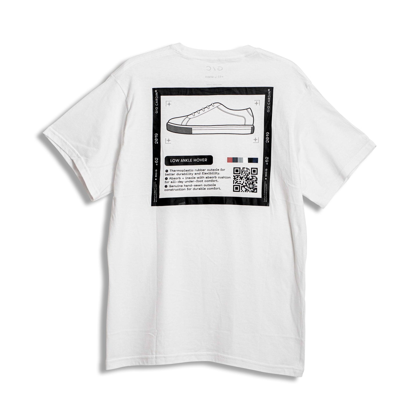 Screen Printing Mark Low Ankle Hover 01 Tshirt - White - Gio Cardin