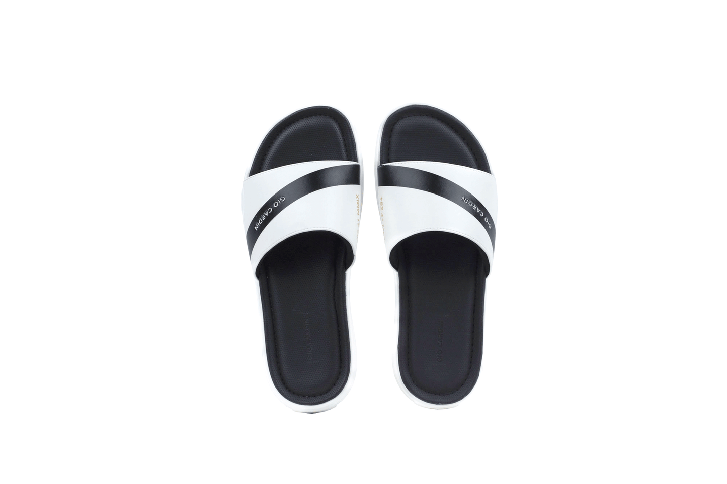 ELIO SLIDES | WHITE / BLACK / WHITE | UNISEX - Gio Cardin