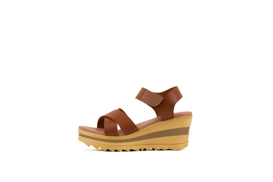 CANELA WEDGES SANDAL | TAN | WOMEN - Gio Cardin
