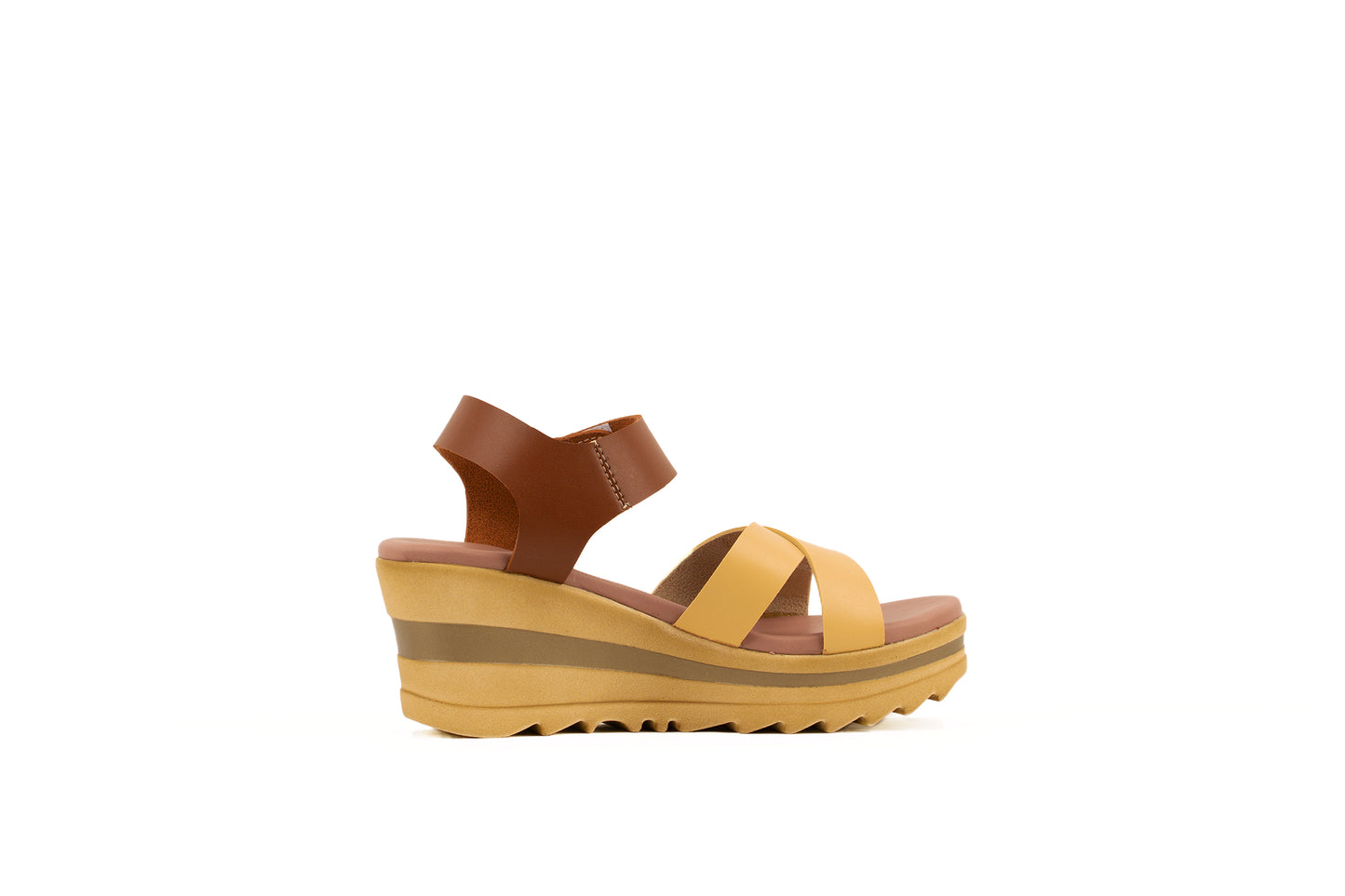 CANELA WEDGES SANDAL | TAN / YELLOW | WOMEN - Gio Cardin
