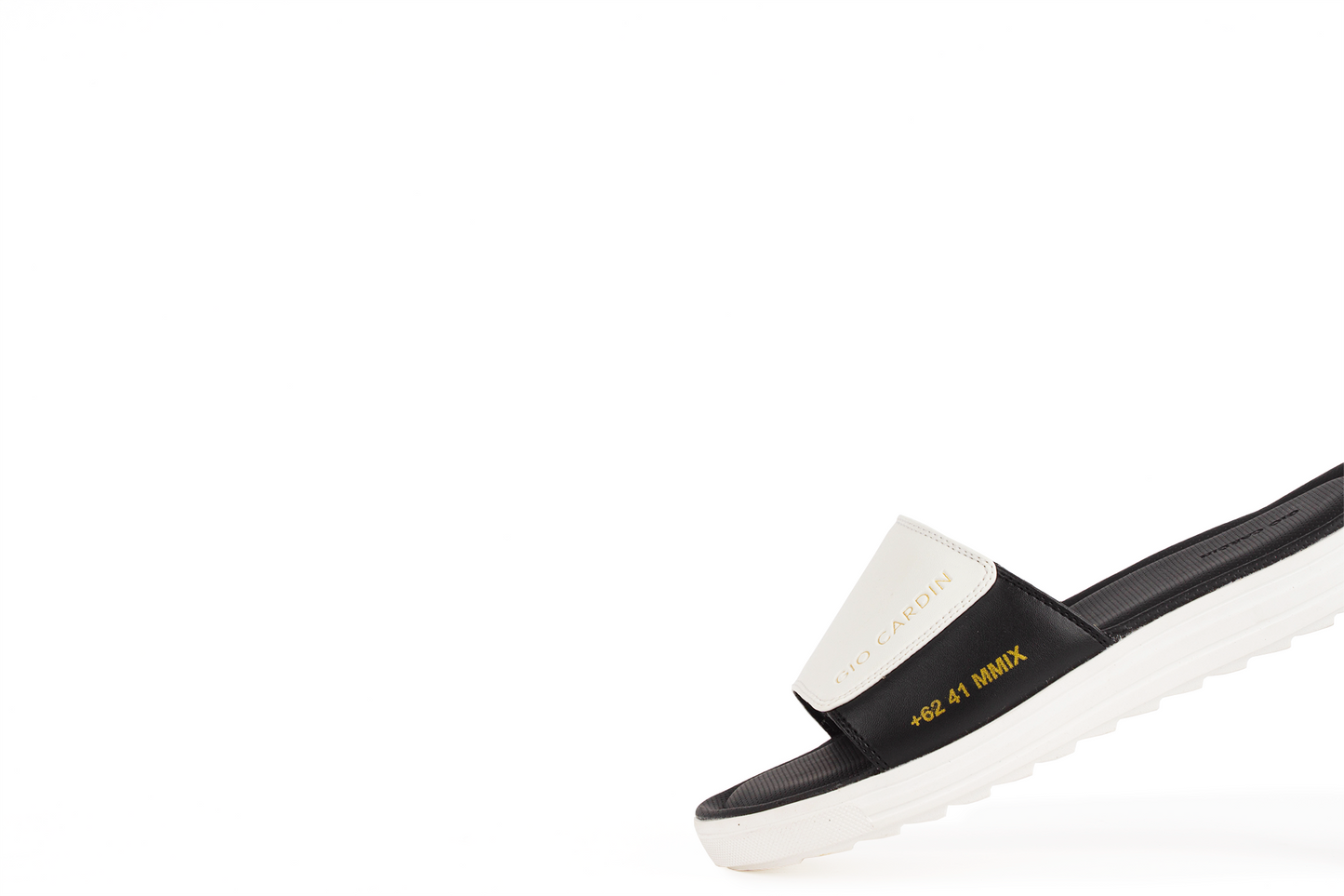 JUDE SLIDES | WHITE / BLACK / WHITE | UNISEX