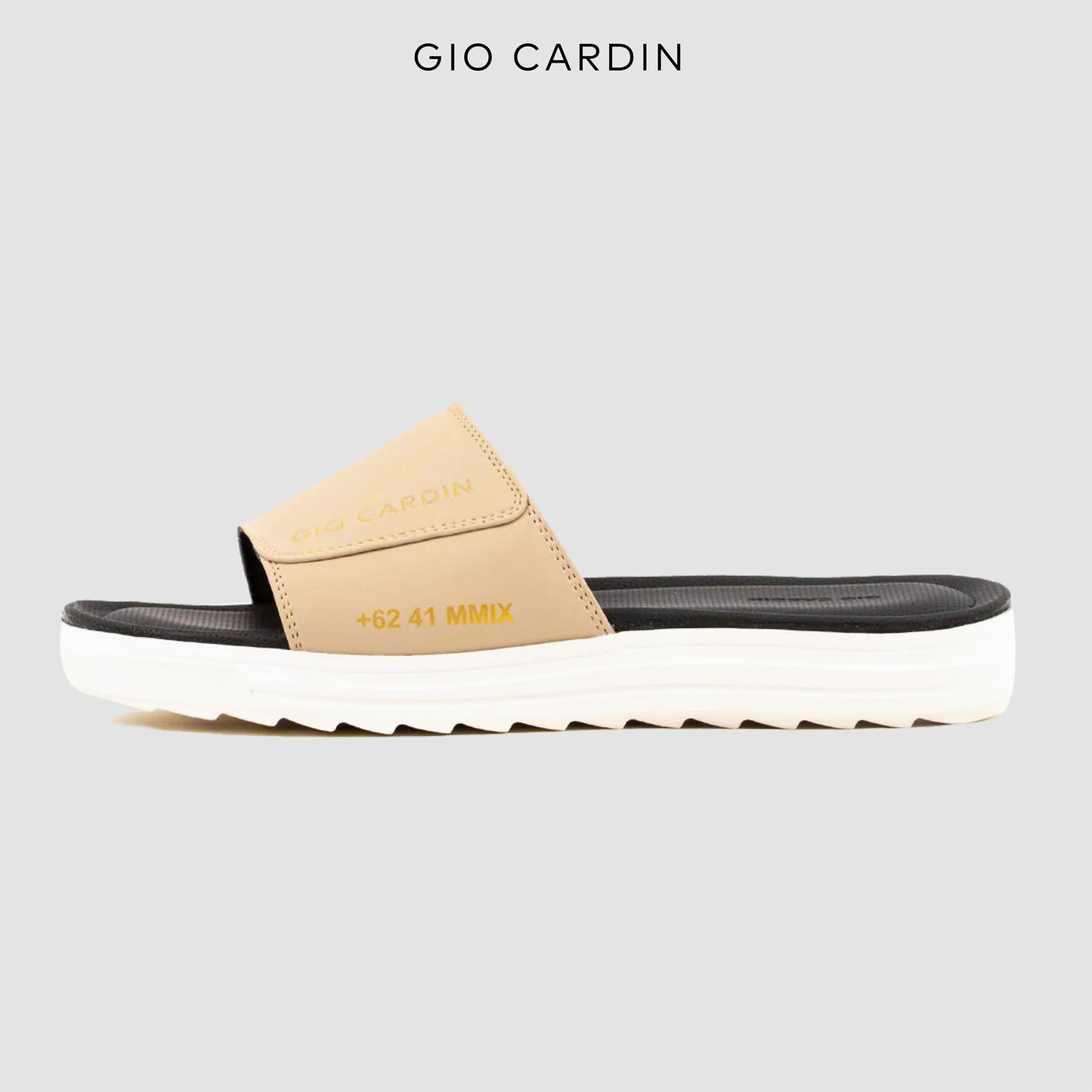 JUDE SLIDES | KHAKI / KHAKI / WHITE | UNISEX - Gio Cardin