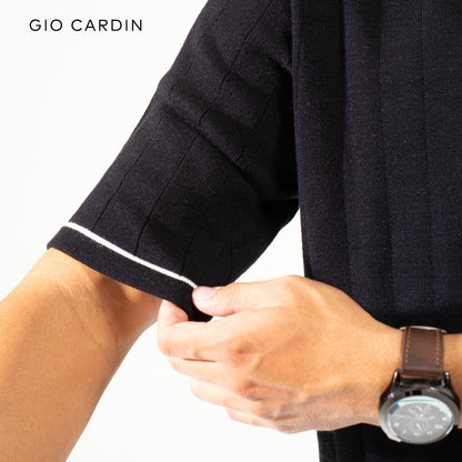 XANDER KNIT POLO | BLACK | MEN - Gio Cardin