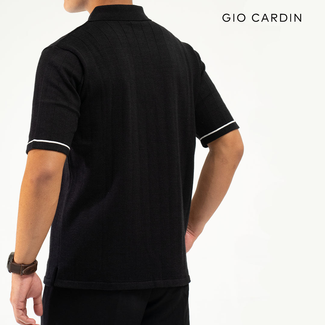 XANDER KNIT POLO | BLACK | MEN - Gio Cardin