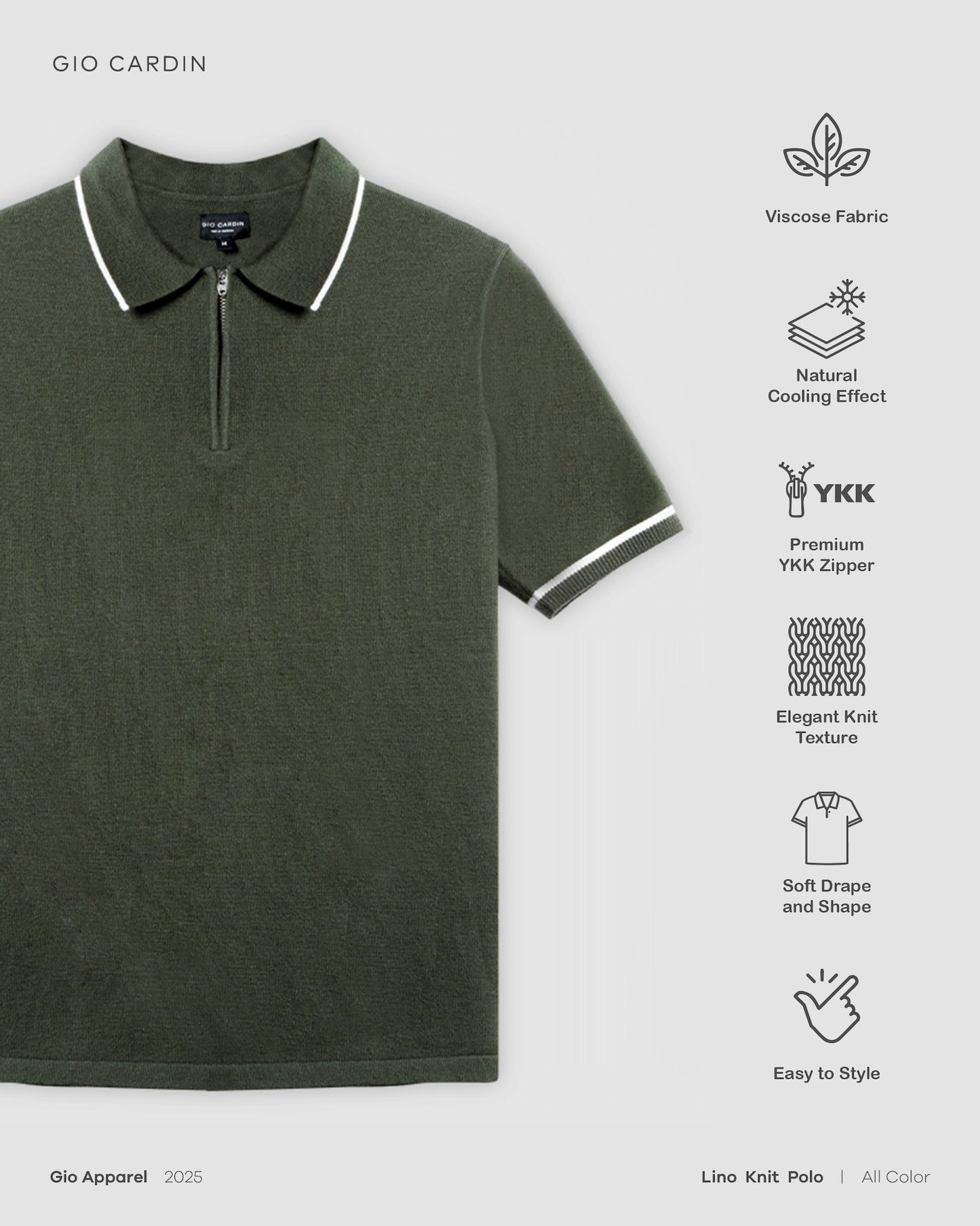 LINO KNIT POLO | OLIVE | MEN